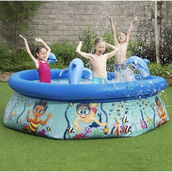 H20GO Underwater Oasis Spray Kids Inflatable Swimming Pool (8 ft x 26 in) NIB - Picture 2 of 2